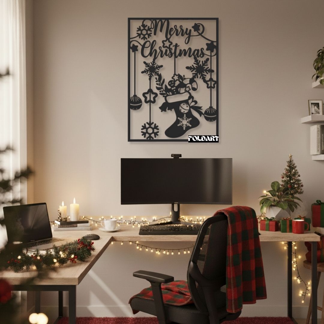 Merry Christmas - Tablou Contur Metalic - FOLDART