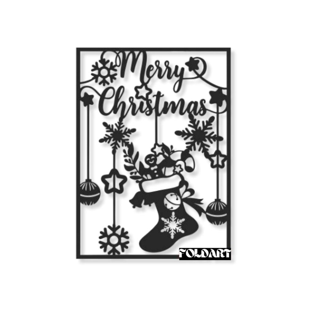 Merry Christmas - Tablou Contur Metalic - FOLDART