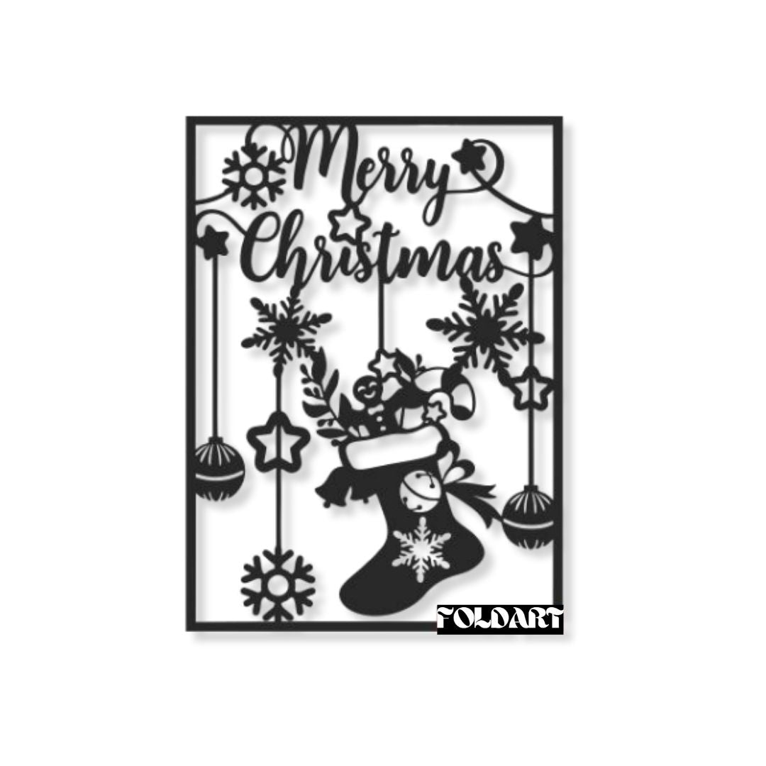Merry Christmas - Tablou Contur Metalic - FOLDART