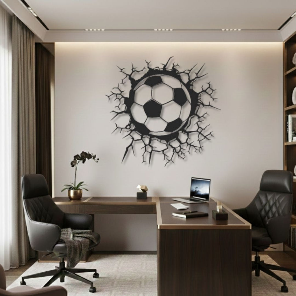 Minge Fotbal 3D - Tablou Contur Metalic - FOLDART
