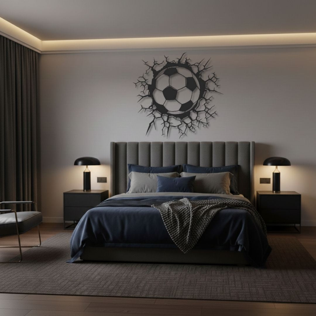Minge Fotbal 3D - Tablou Contur Metalic - FOLDART