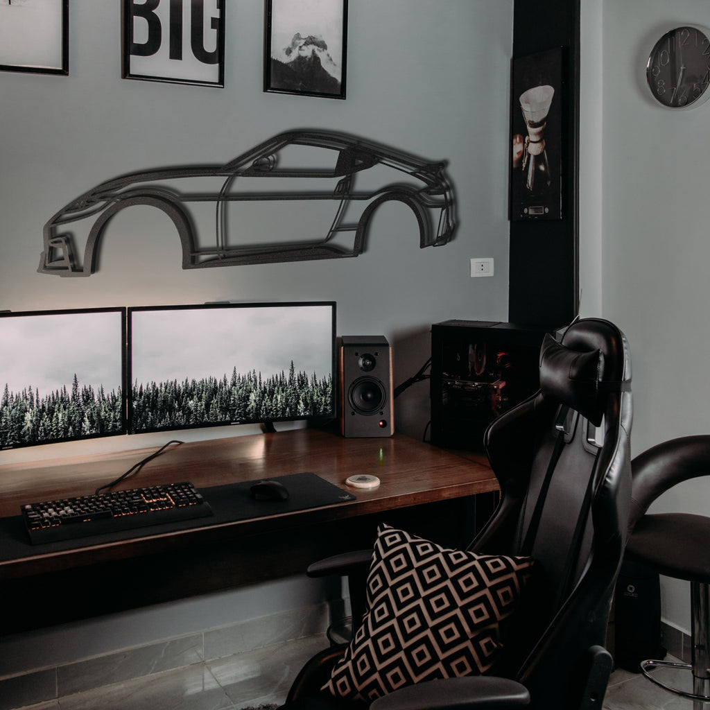 Sporty home décor piece showcasing Nissan 370Z 2015 metal wall art