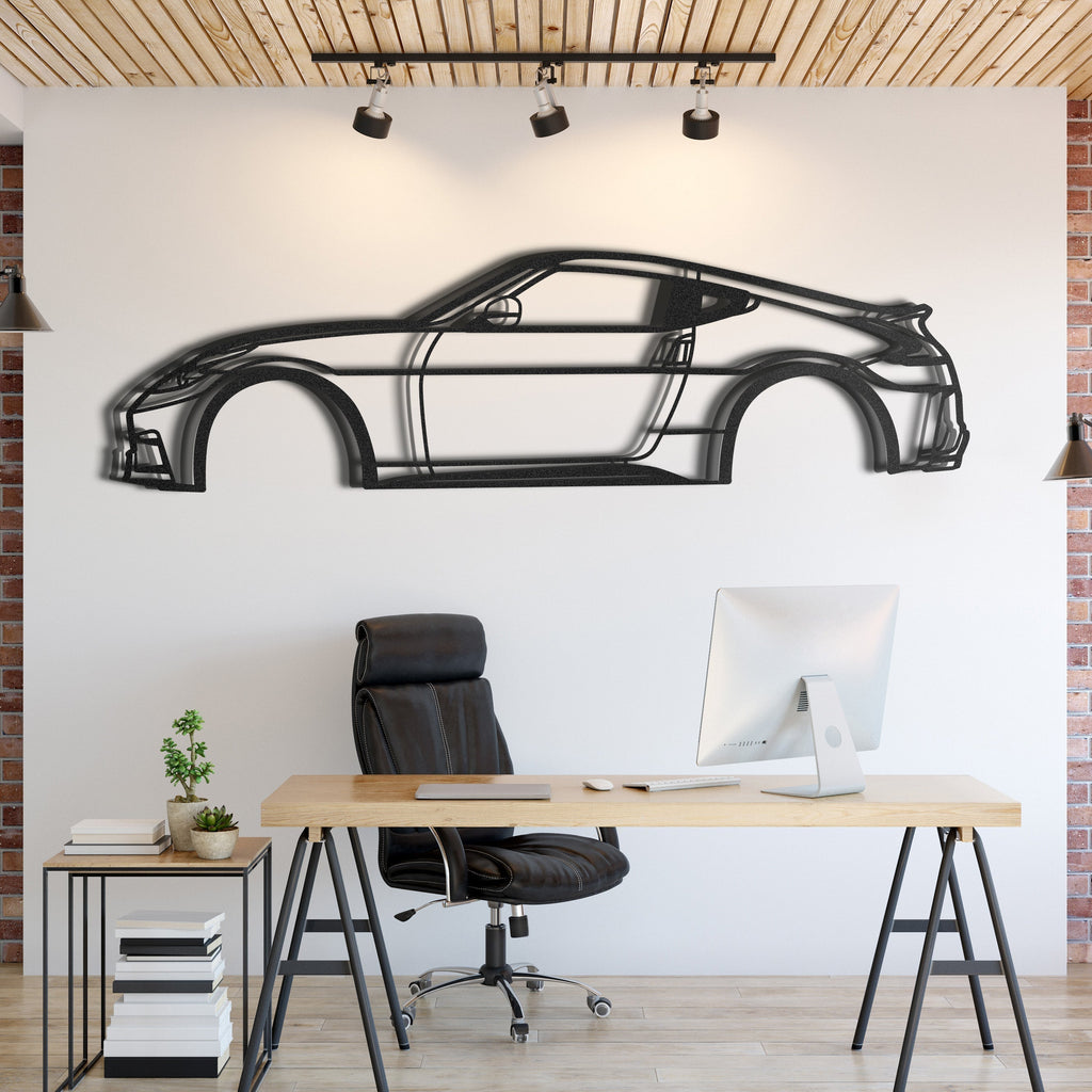 Metal car wall art featuring Nissan 370Z 2015 enhancing garage décor