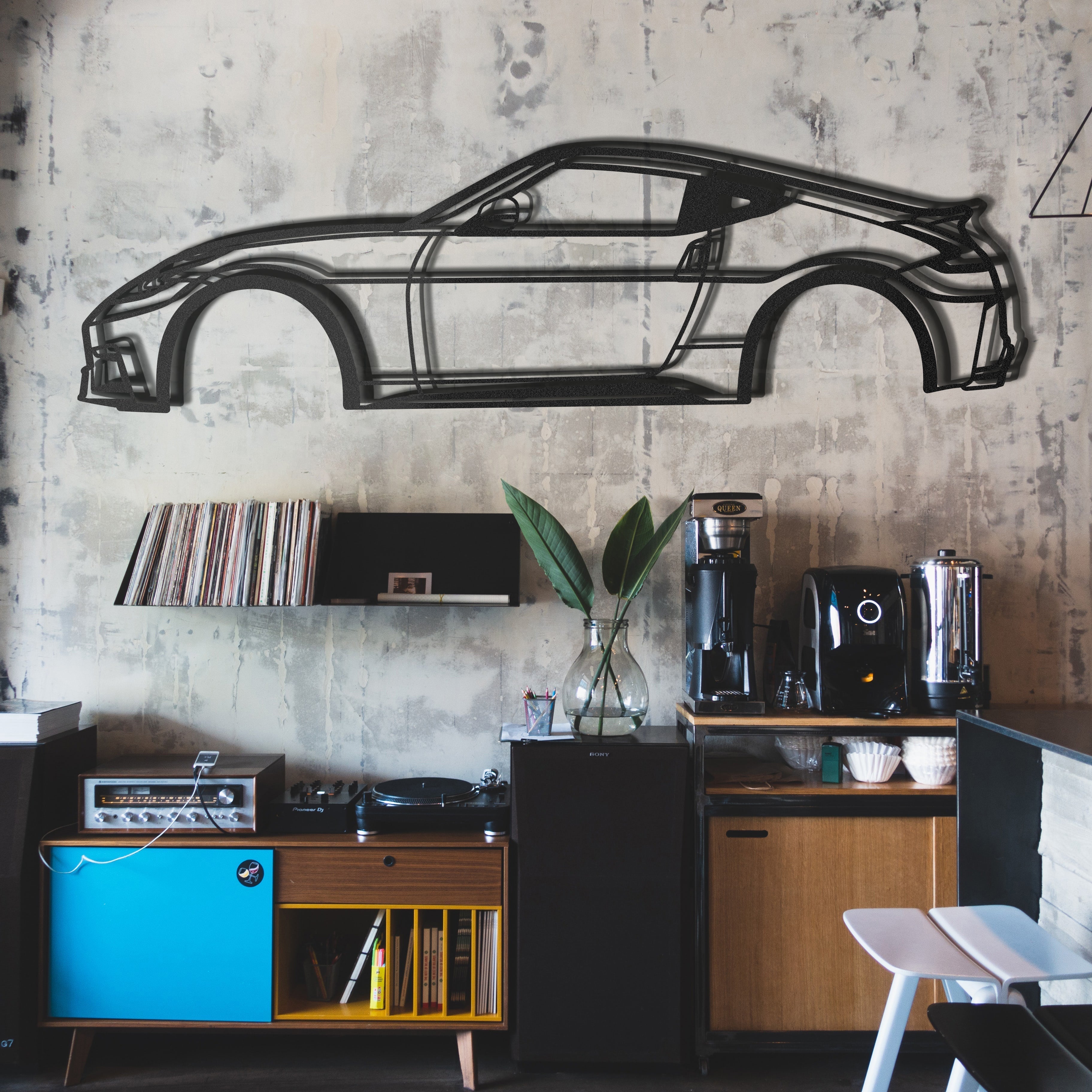 Matte finish wall art showcasing Nissan 370Z 2015 transforming hallway ambiance