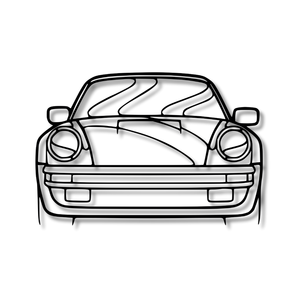 PORCHE 911 vedere din față - Tablou Contur Metalic