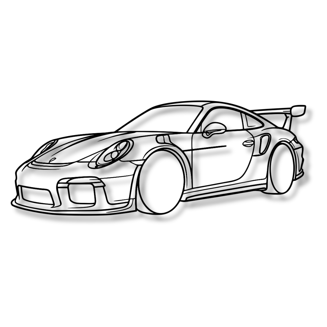 PORCHE 911 GT3 PERSPECTIVĂ - Tablou Contur Metalic