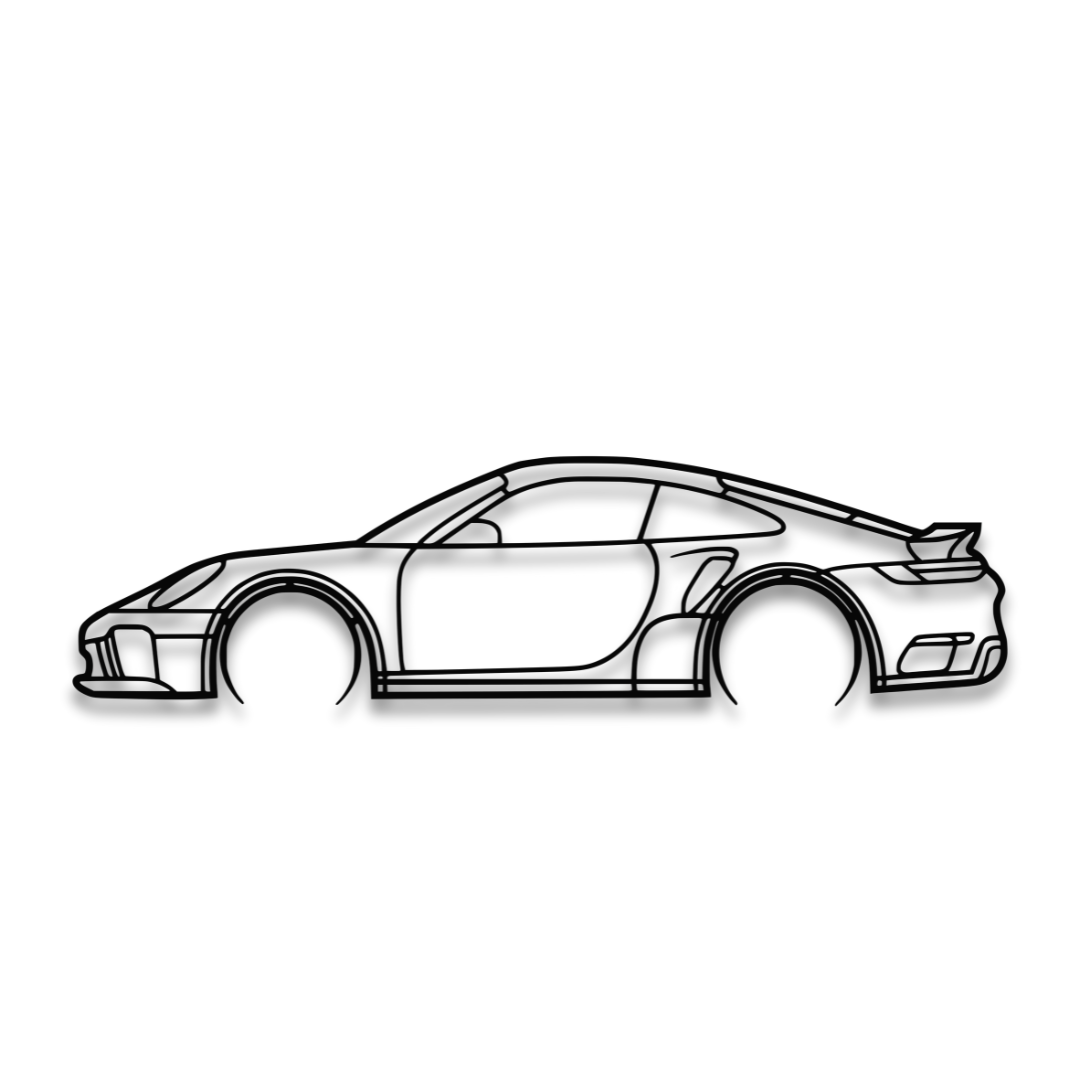 PORCHE 911  LATERAL - Tablou Contur Metalic