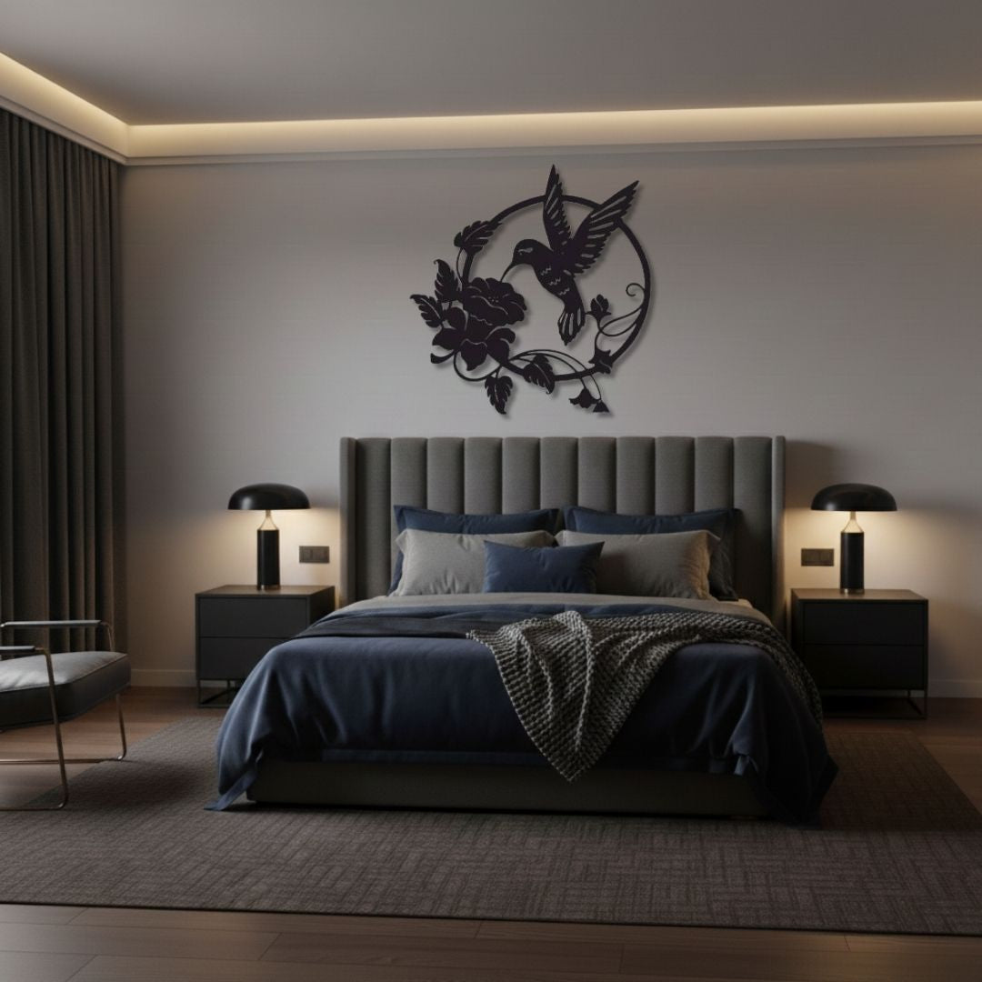 Pasare Colibri - Tablou Contur Metalic - FOLDART