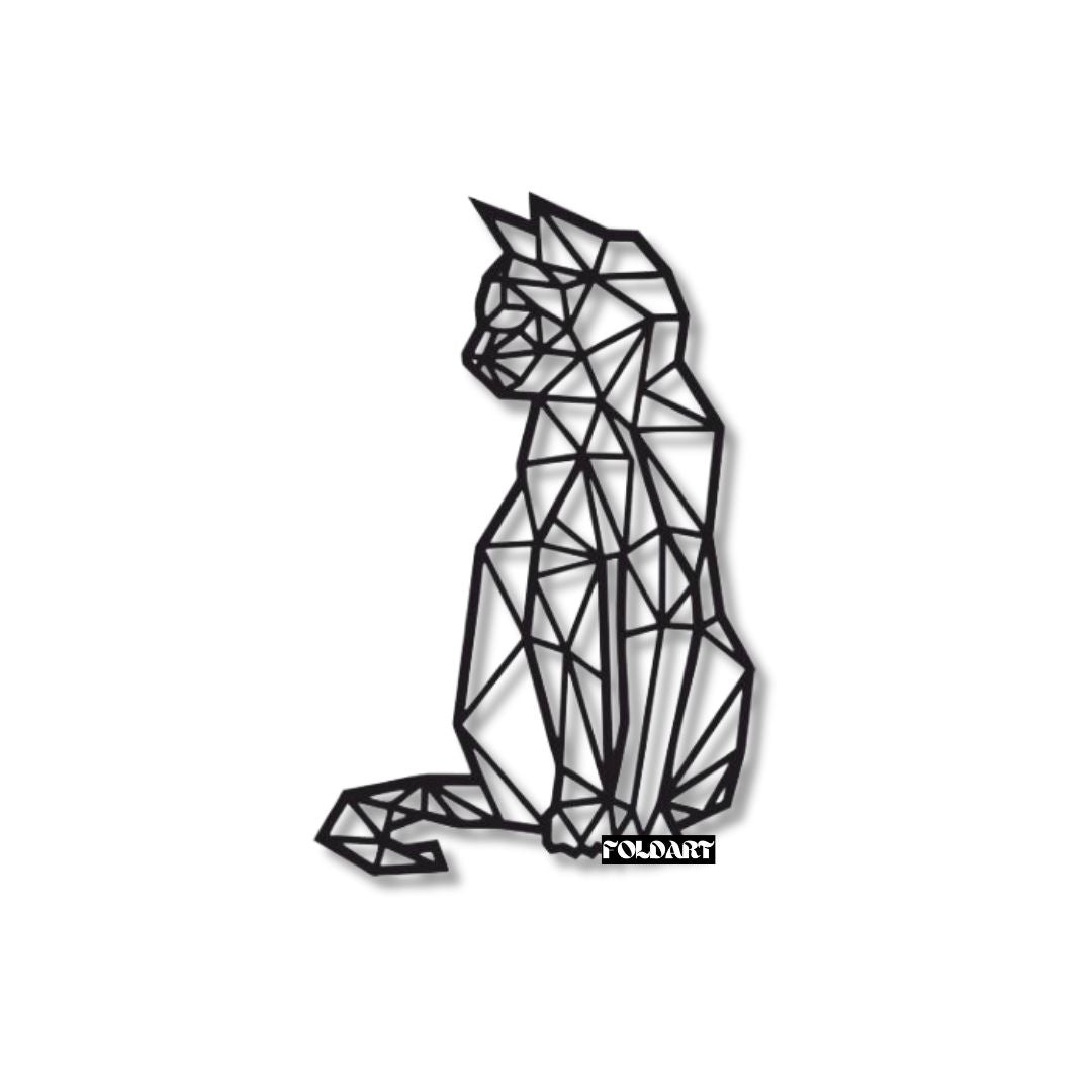 Pisica Geometrica - Tablou Contur Metalic - FOLDART