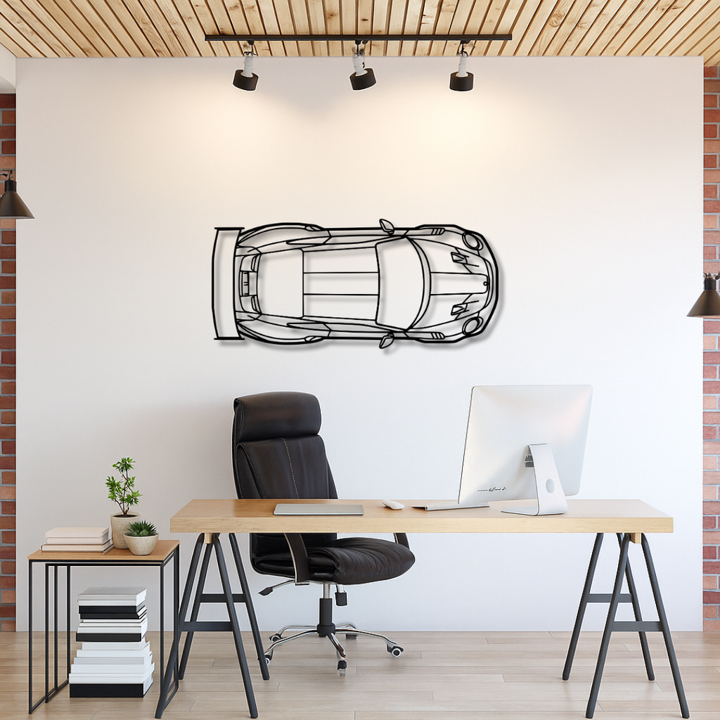 PORSCHE 911 vedere de sus - Tablou Contur Metalic