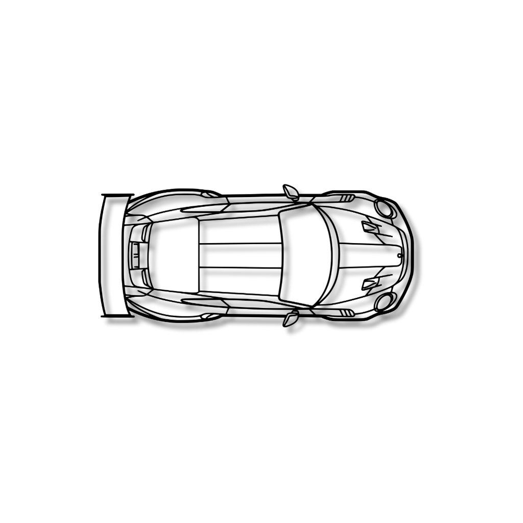 PORSCHE 911 vedere de sus - Tablou Contur Metalic
