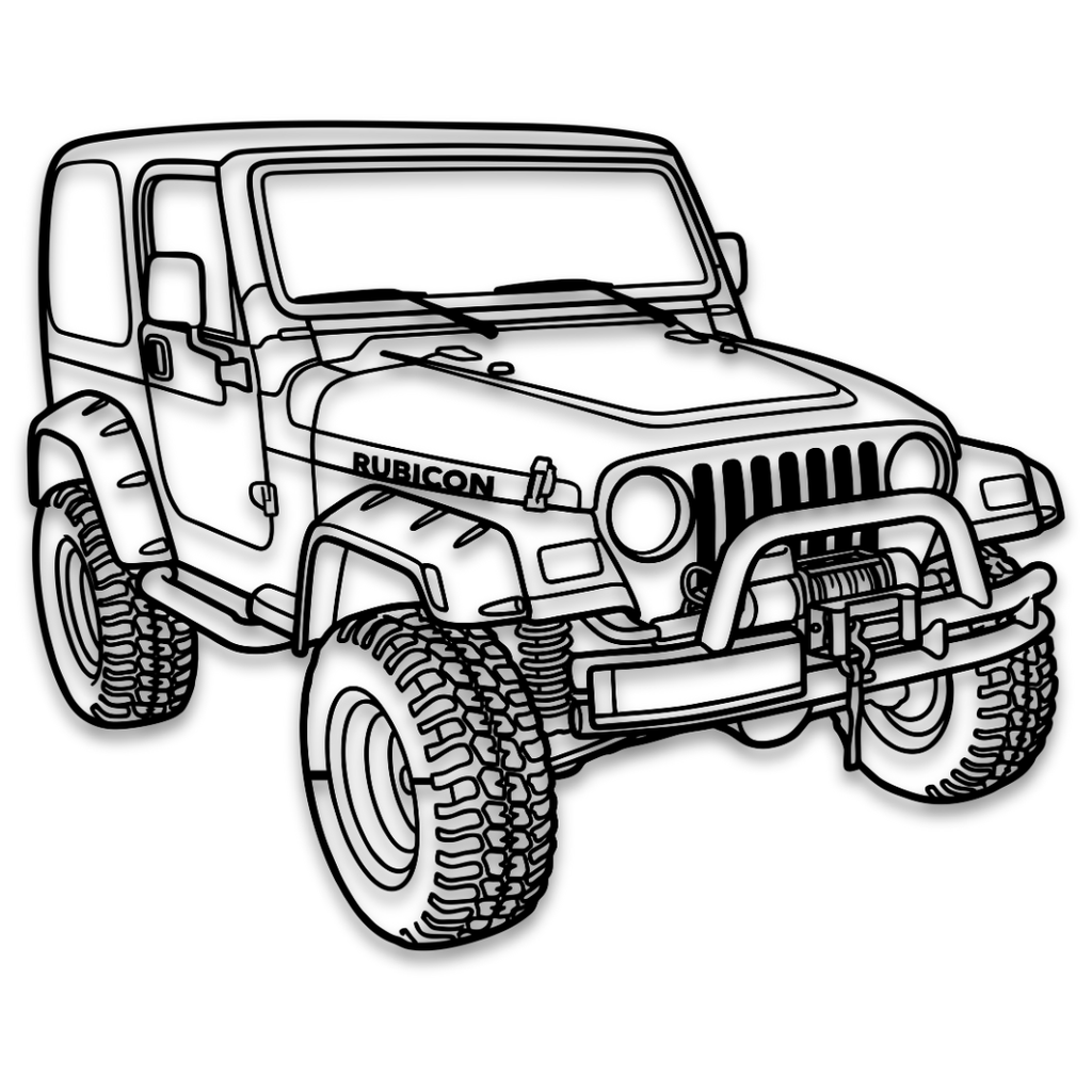 Jeep RUBICON Perspectivă - Tablou Contur Metalic