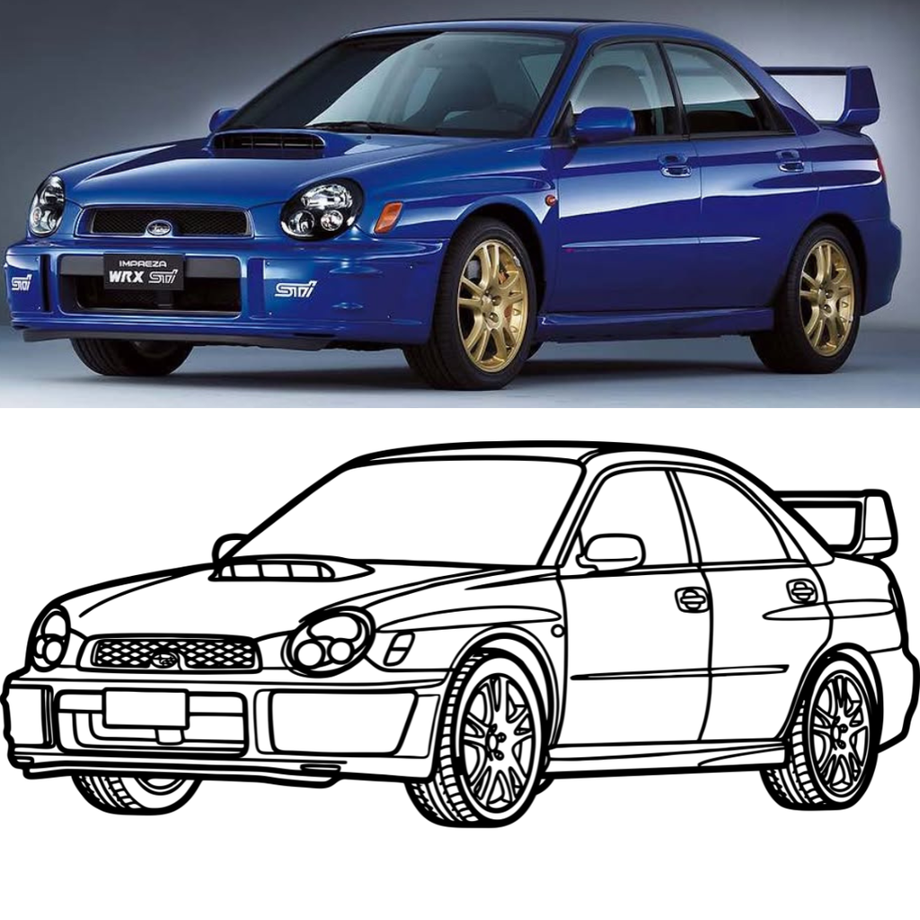 SUBARU IMPREZA - Tablou Contur Metalic