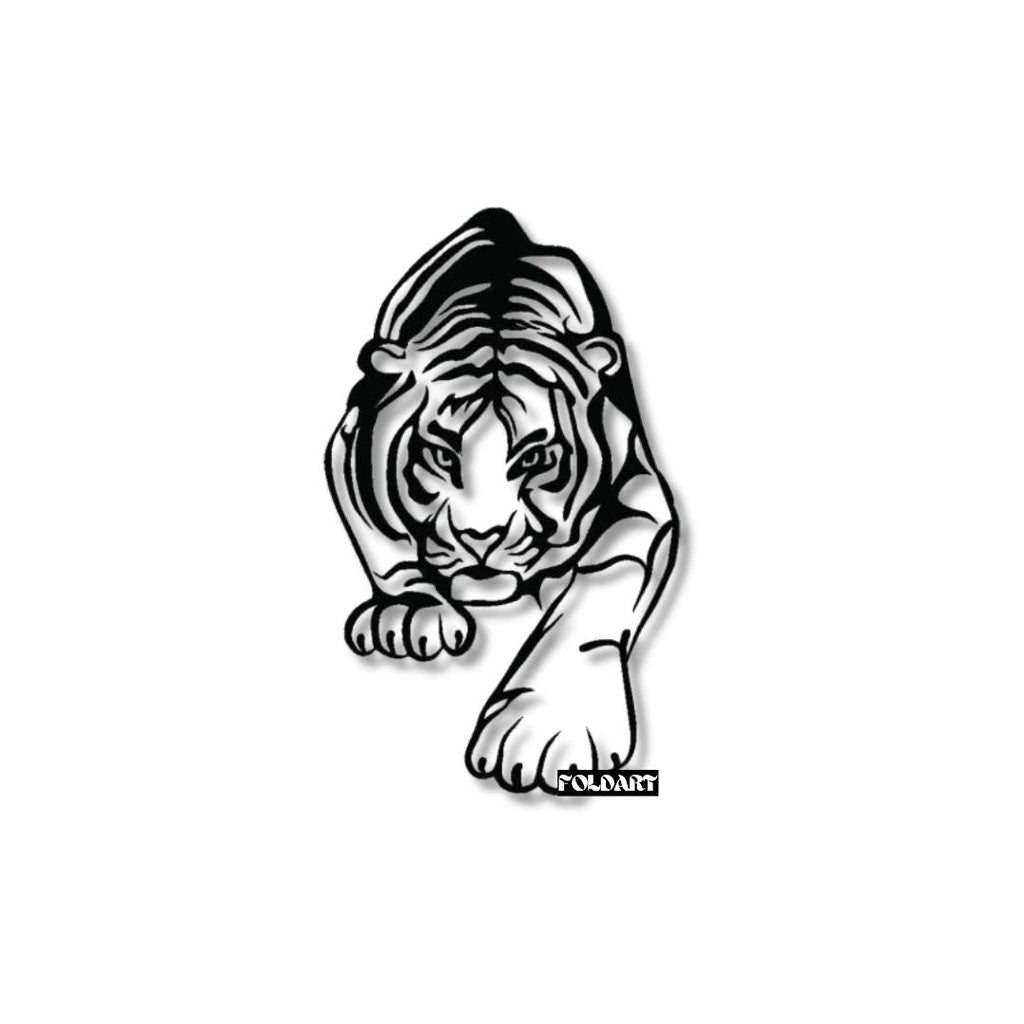 Tigru la Panda - Tablou Contur Metalic - FOLDART