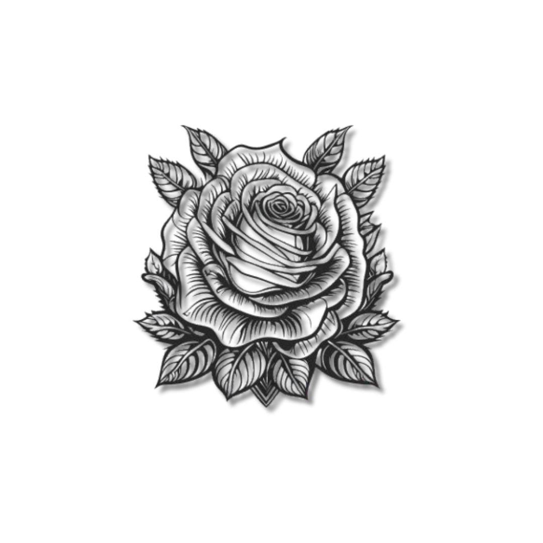 Trandafir Detaliat - Tablou Contur Metalic - FOLDART