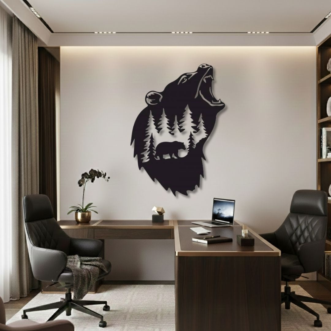 Urs Racnind Padure - Tablou Contur Metalic - FOLDART