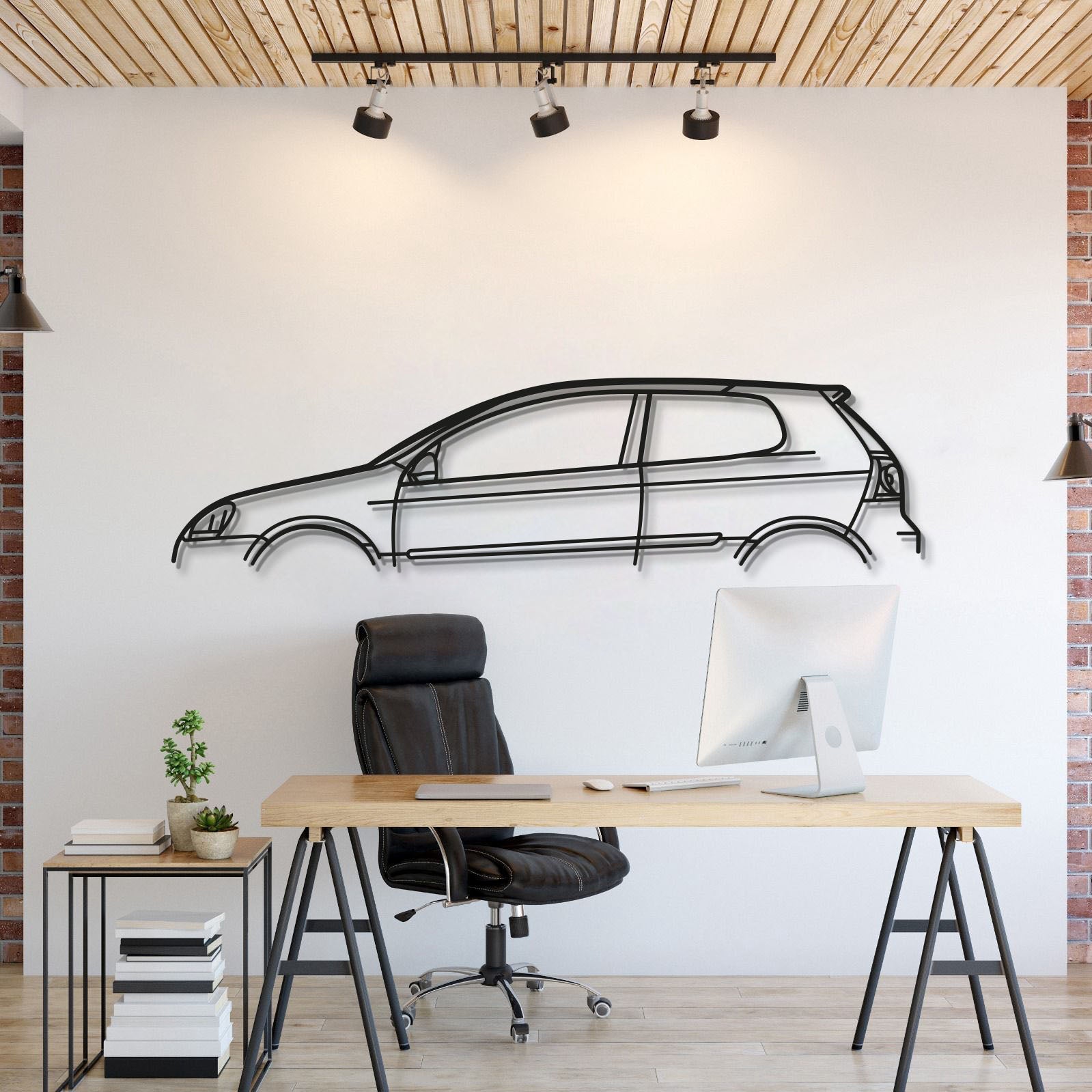 Volkswagen Golf 5 Classic Metal Wall Art Laser Cut 2 Mm Steel Silhouette