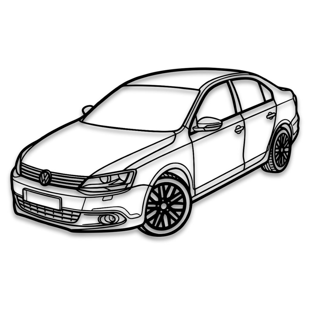 VW JETTA Perspectivă - Tablou Contur Metalic - FOLDART