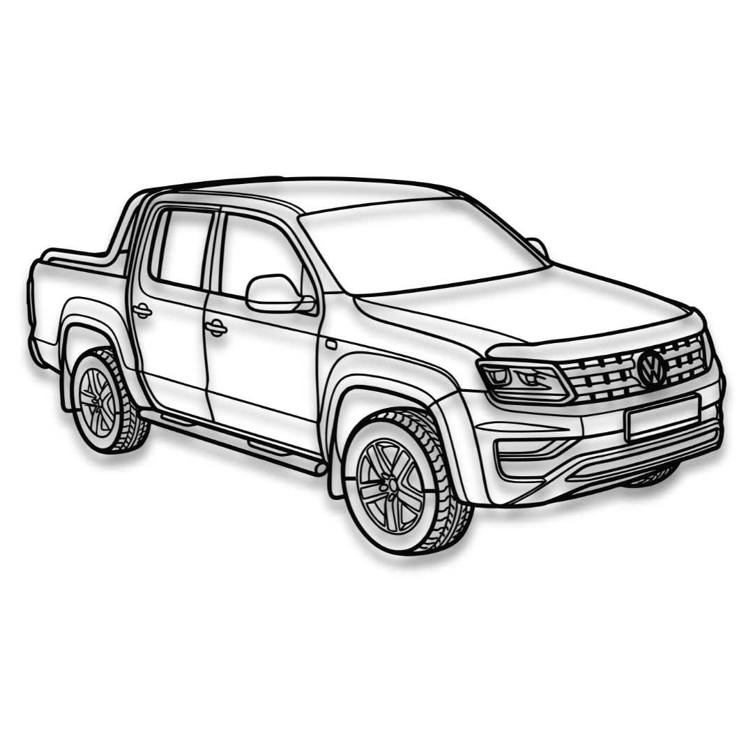 VW Amarok Pickup Perspectivă - Tablou Contur Metalic