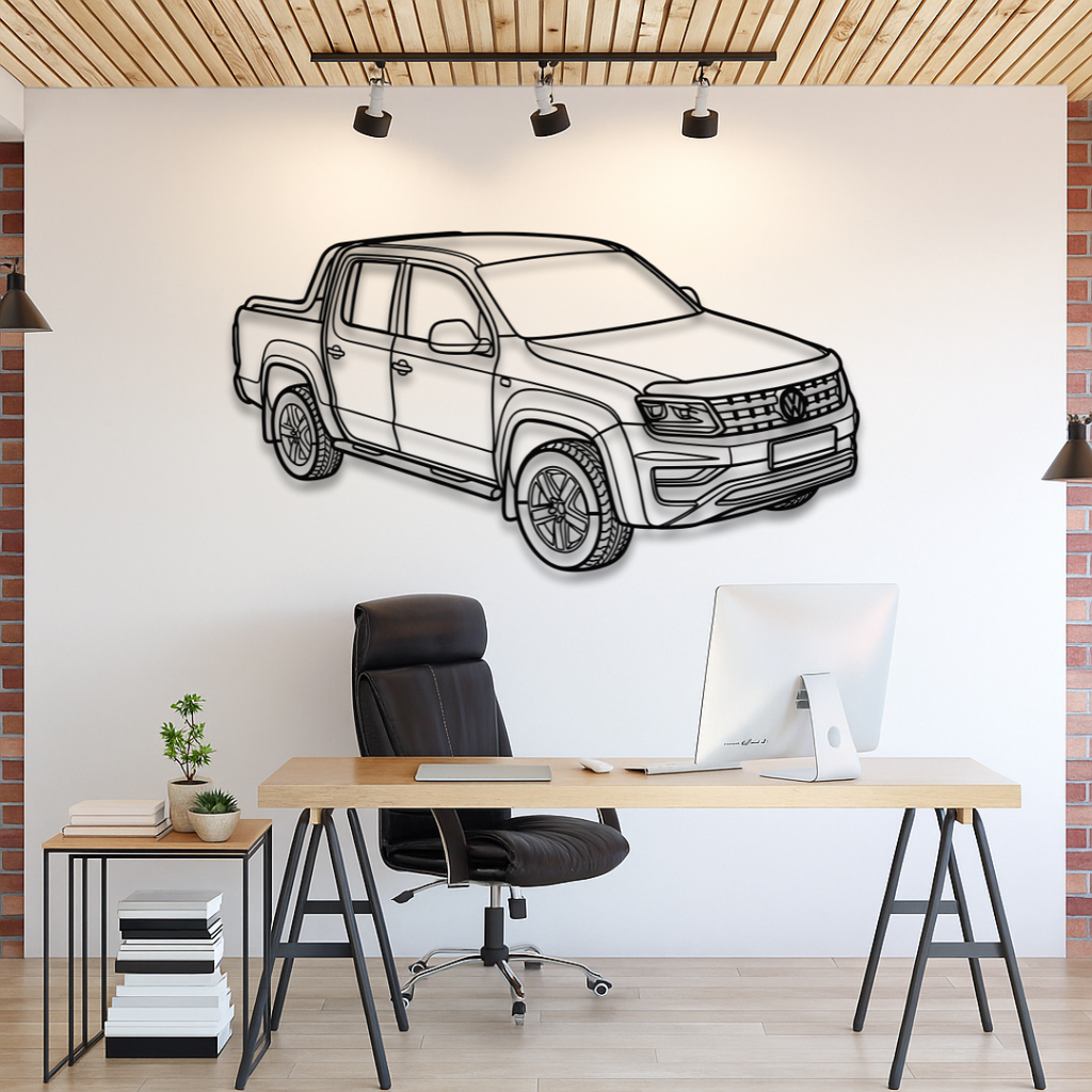 VW Amarok Pickup Perspectivă - Tablou Contur Metalic