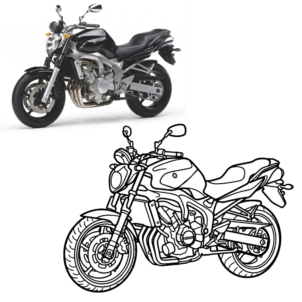 Motocicleta YAMAHA - Tablou Contur Metalic