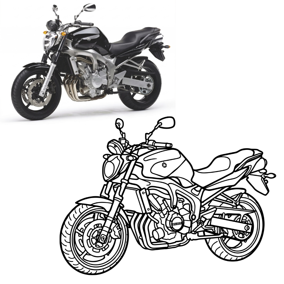 Motocicleta YAMAHA - Tablou Contur Metalic