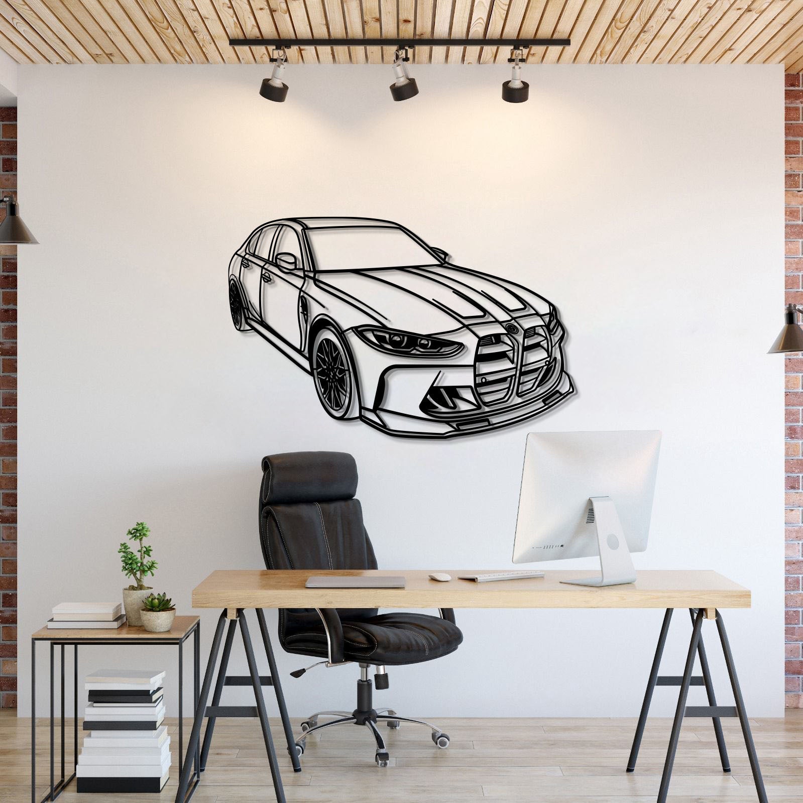 2021 BMW M3 G80 Competition perspective metal wall art laser cut steel