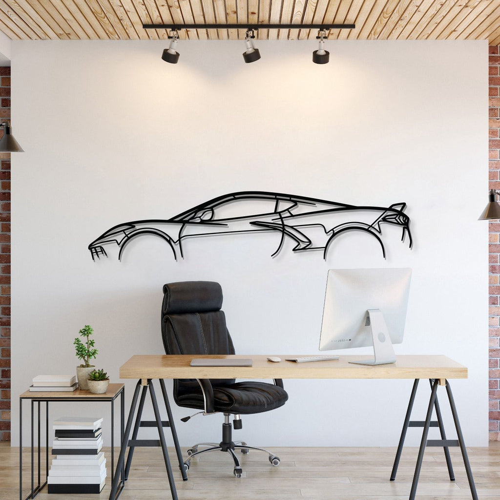 chevrolet corvette c8 metal wall art