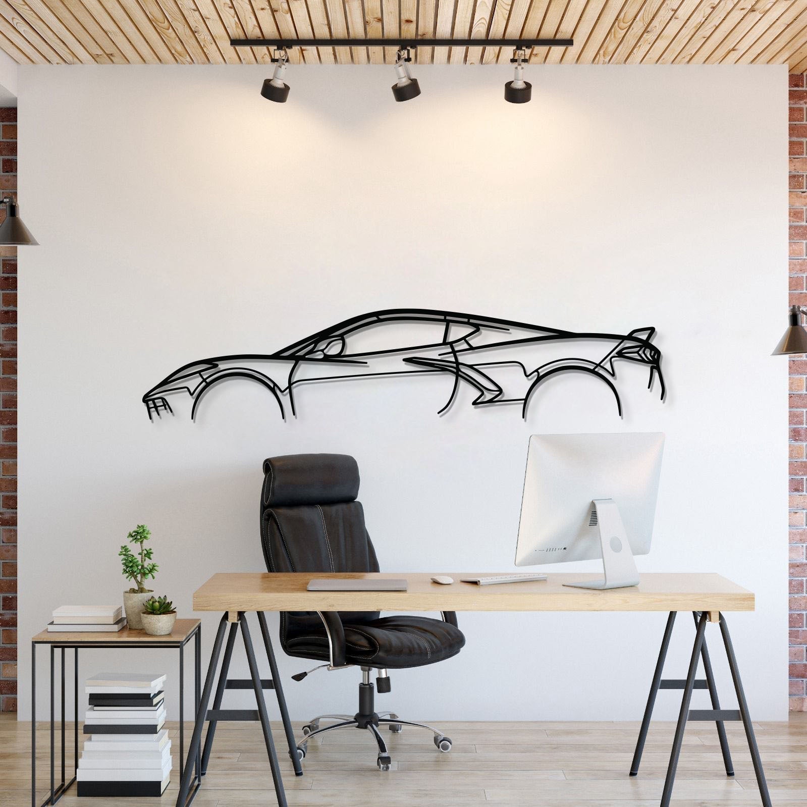 chevrolet corvette c8 metal wall art