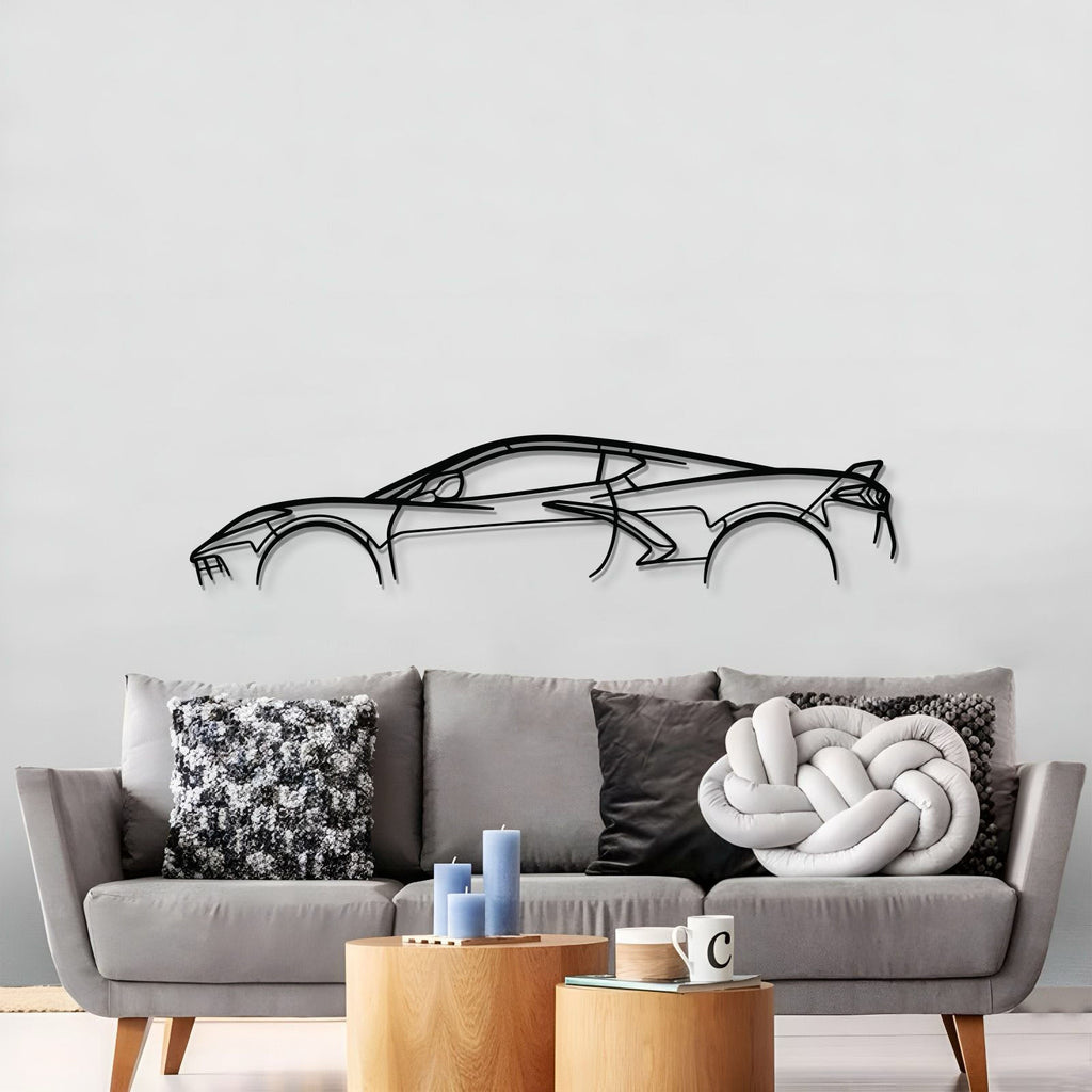 chevrolet corvette c8 steel wall decor