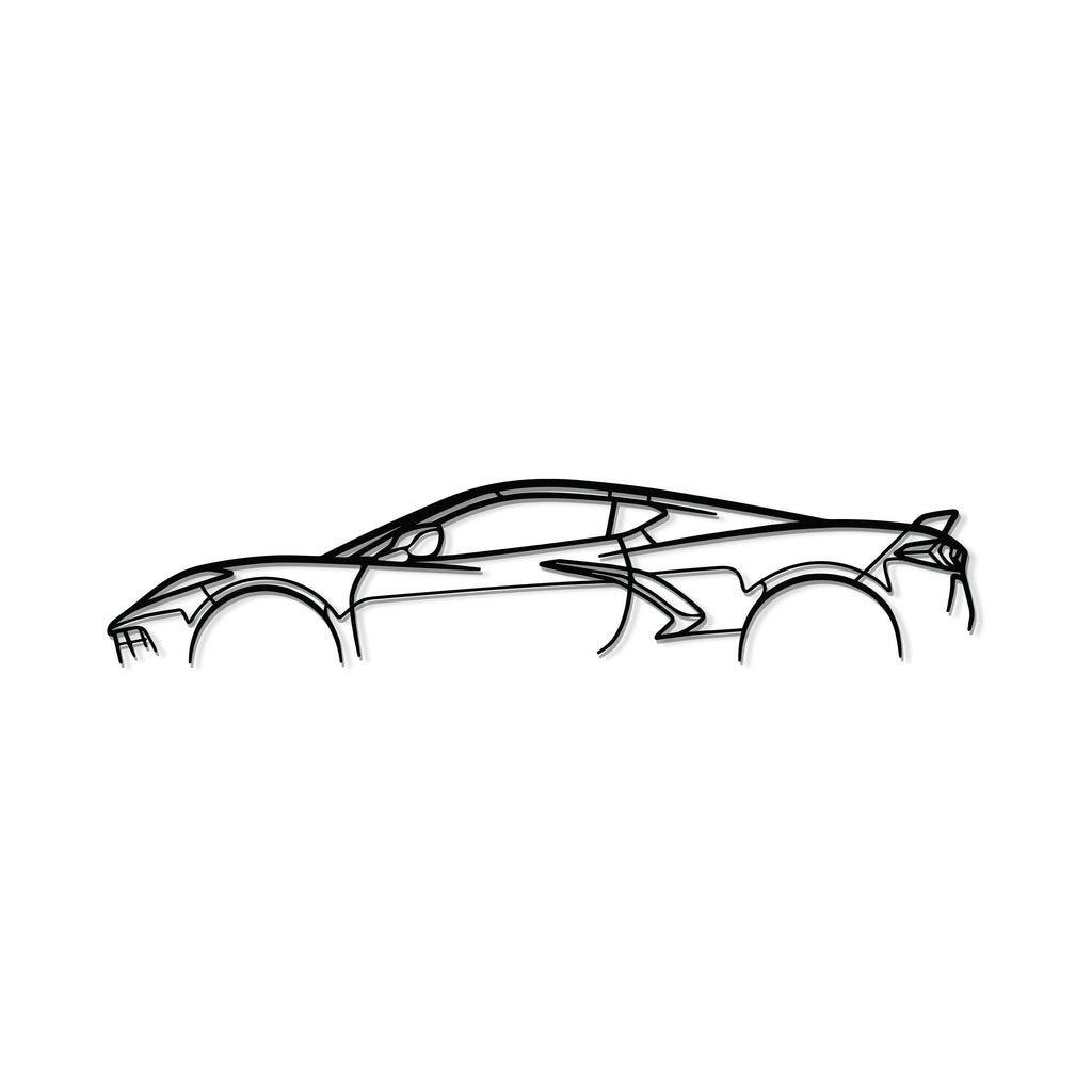 chevrolet corvette c8 textured metal wall art