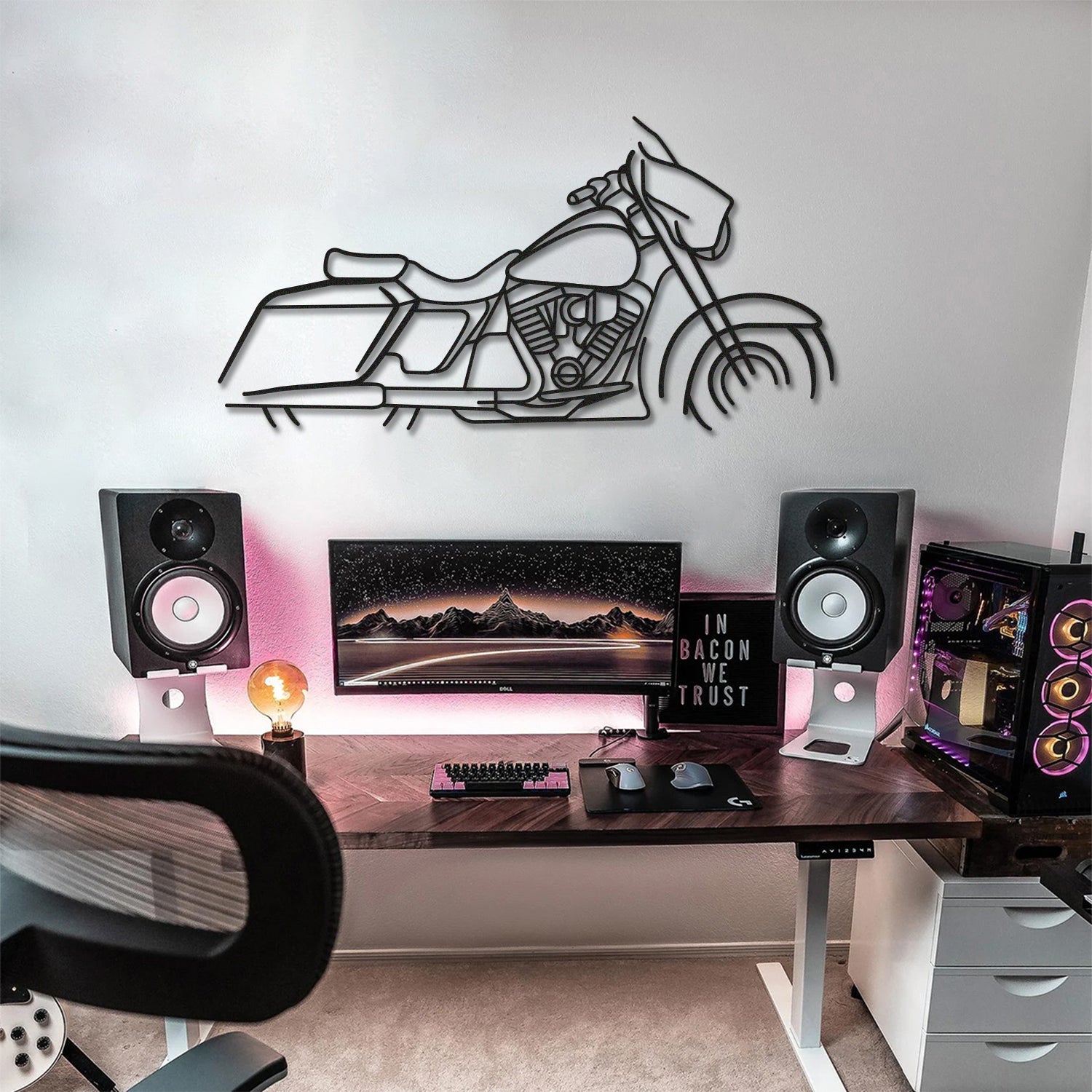 harley davidson street glide garage art