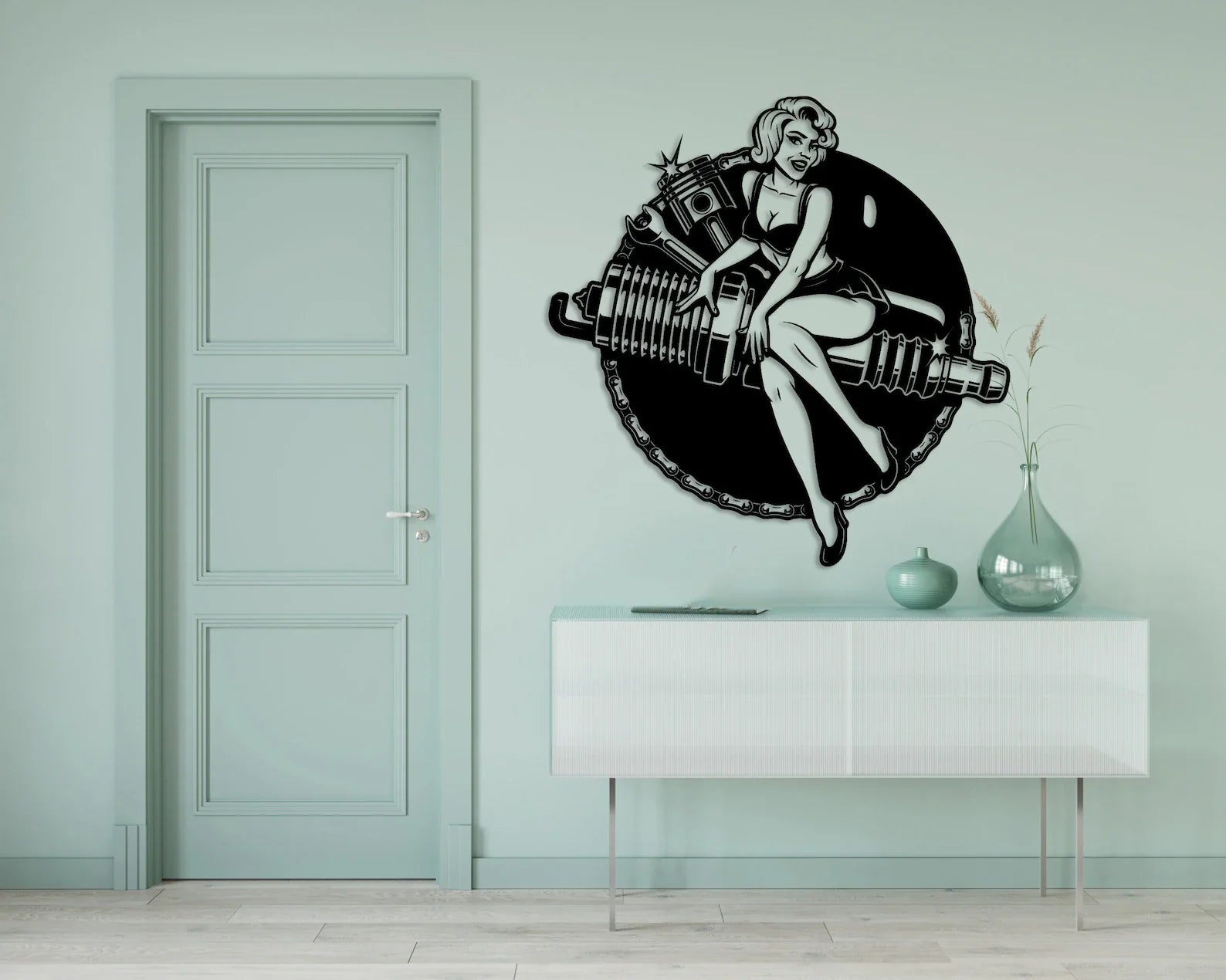 Retro Girl – Tablou Contur Metalic - FOLDART