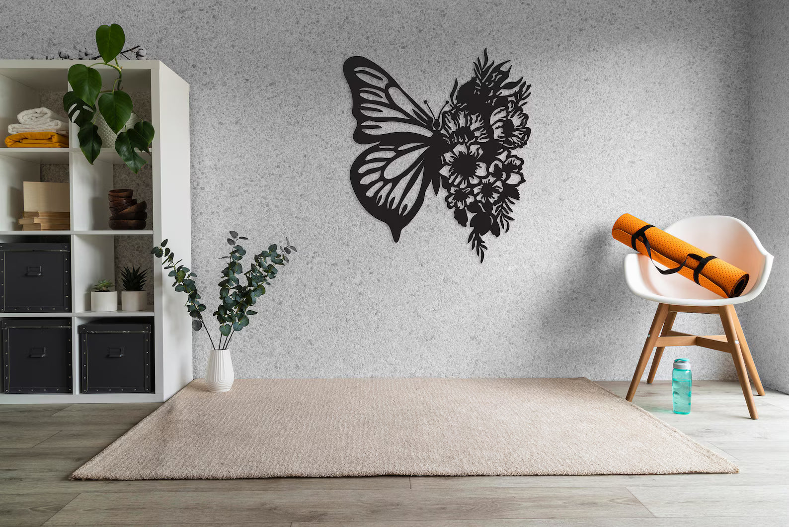 Fluture Floral – Tablou Contur Metalic - FOLDART