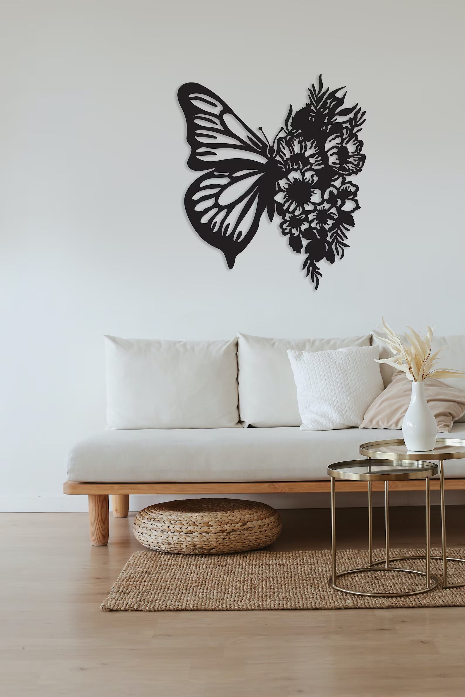 Fluture Floral – Tablou Contur Metalic - FOLDART