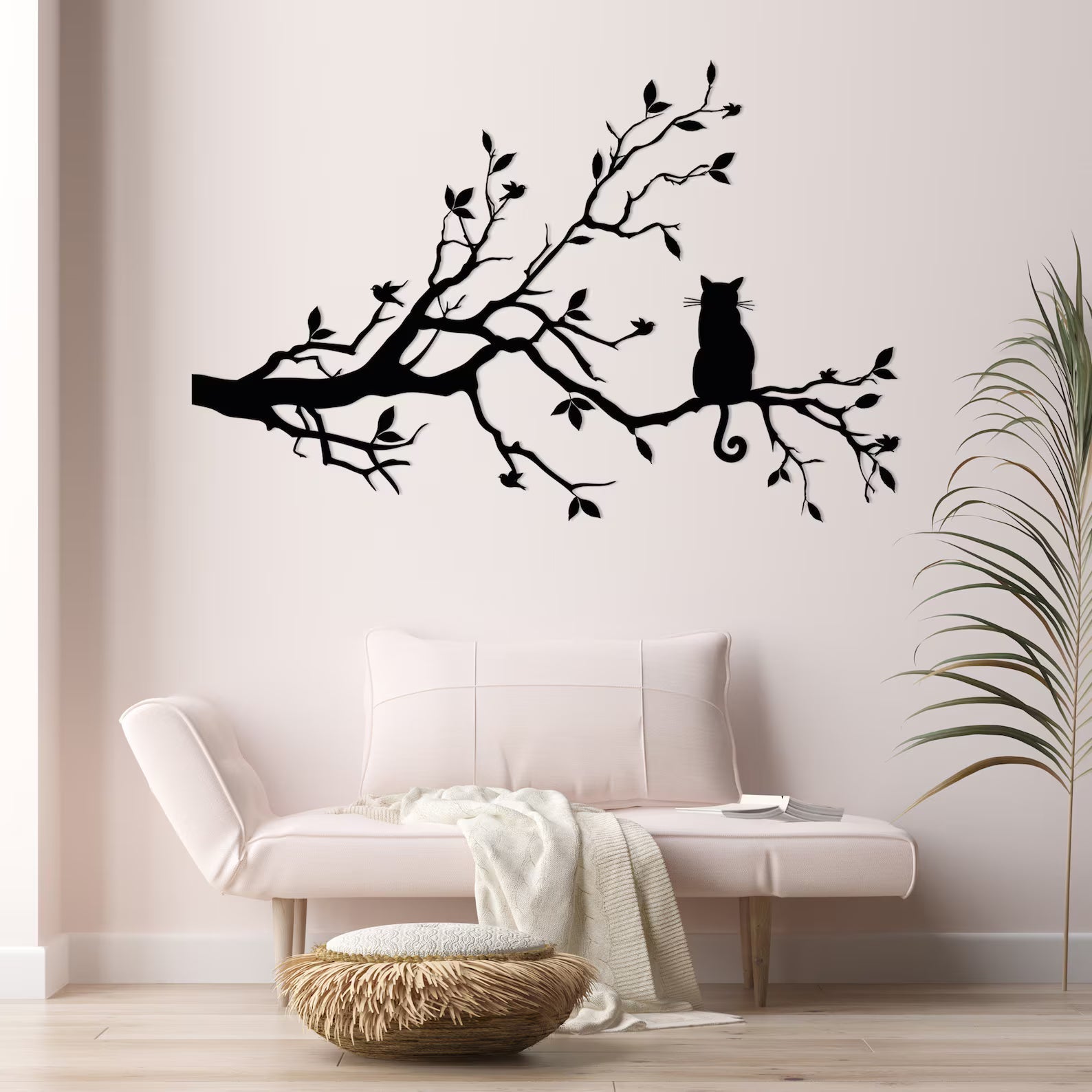 Pisica in Copac – Tablou Contur Metalic - FOLDART