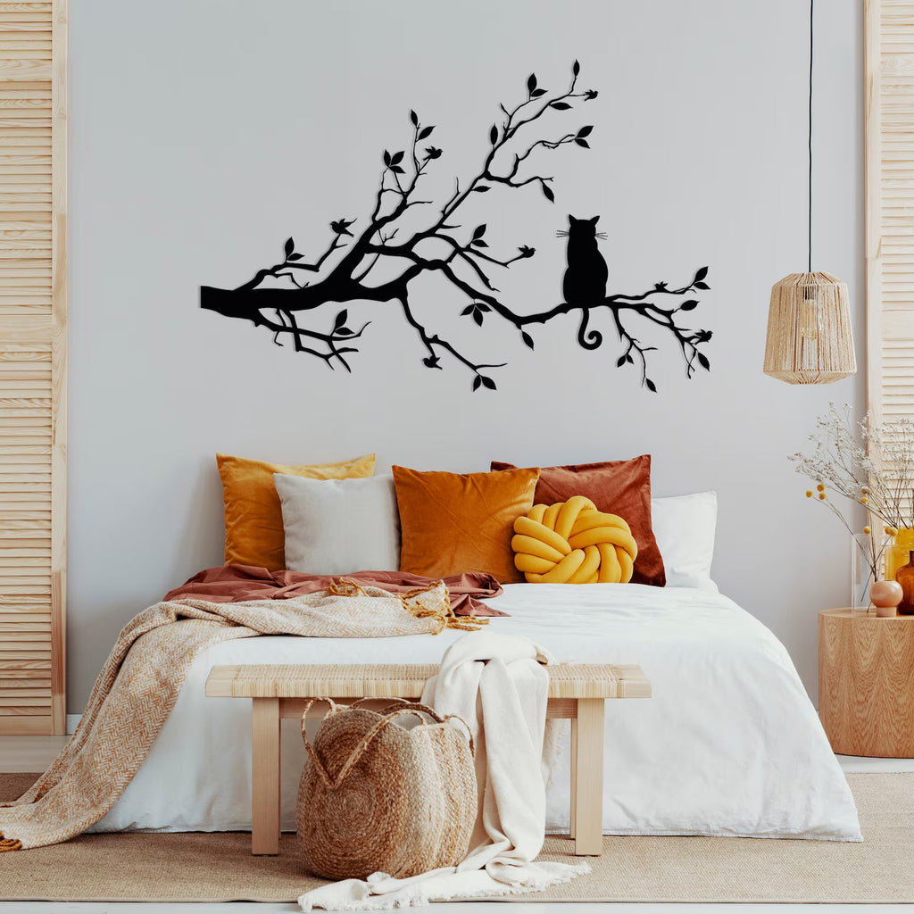 Pisica in Copac – Tablou Contur Metalic - FOLDART