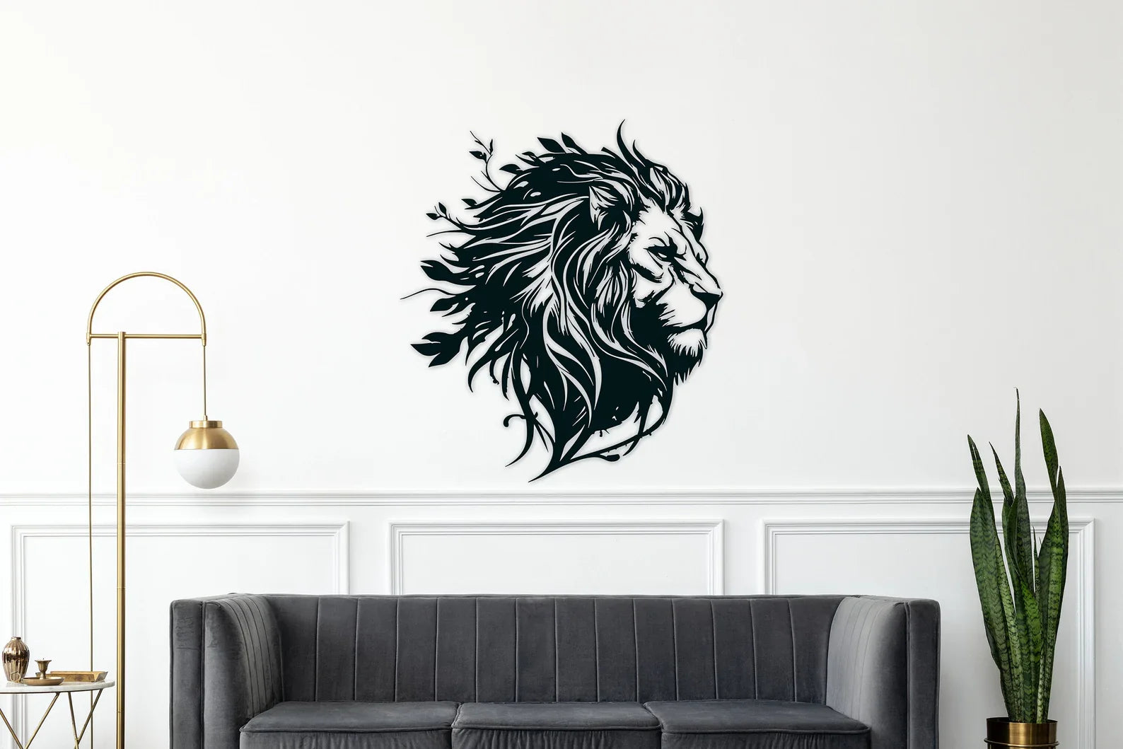 Leu Portret – Tablou Contur Metalic - FOLDART