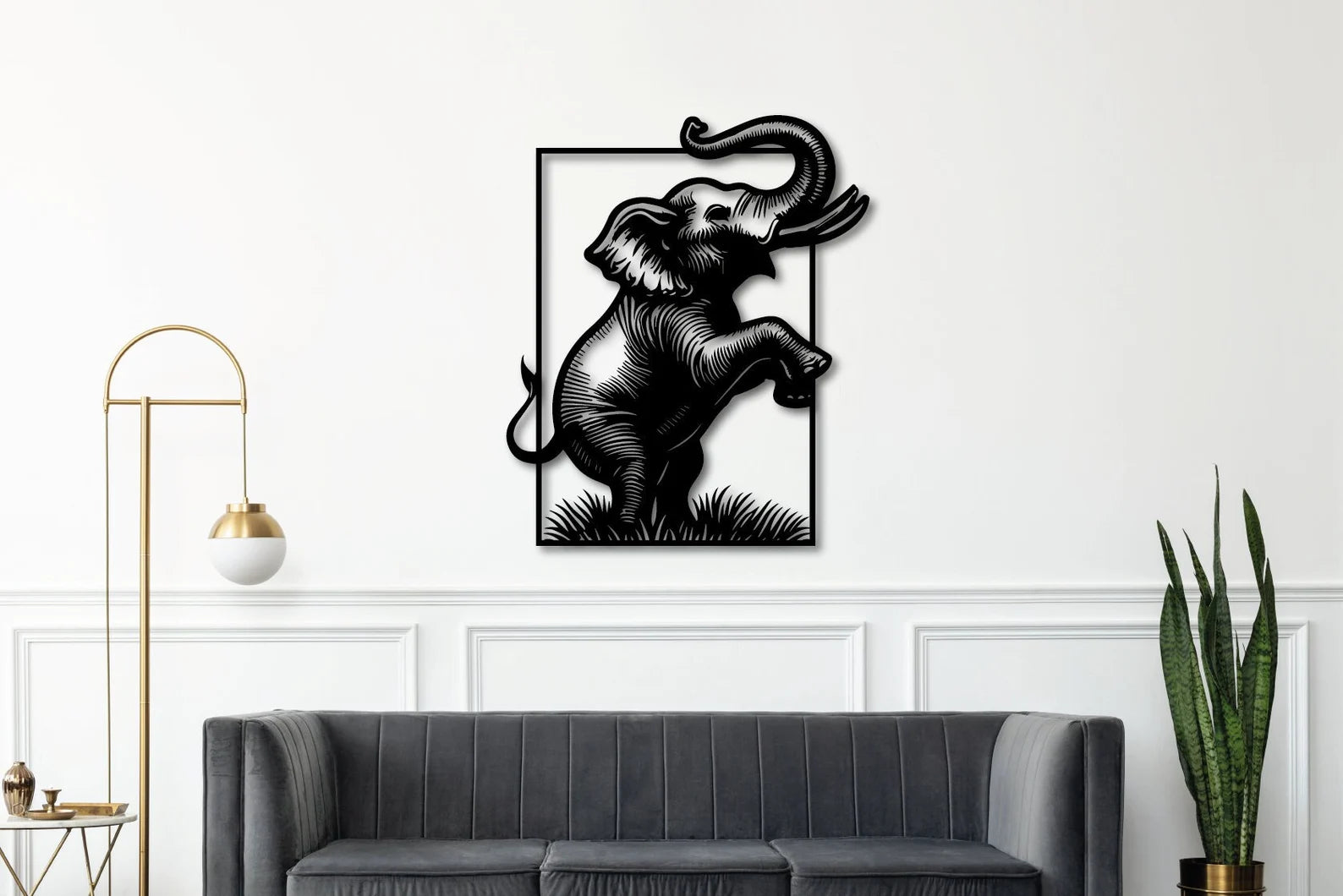 Elefant – Tablou Contur Metalic