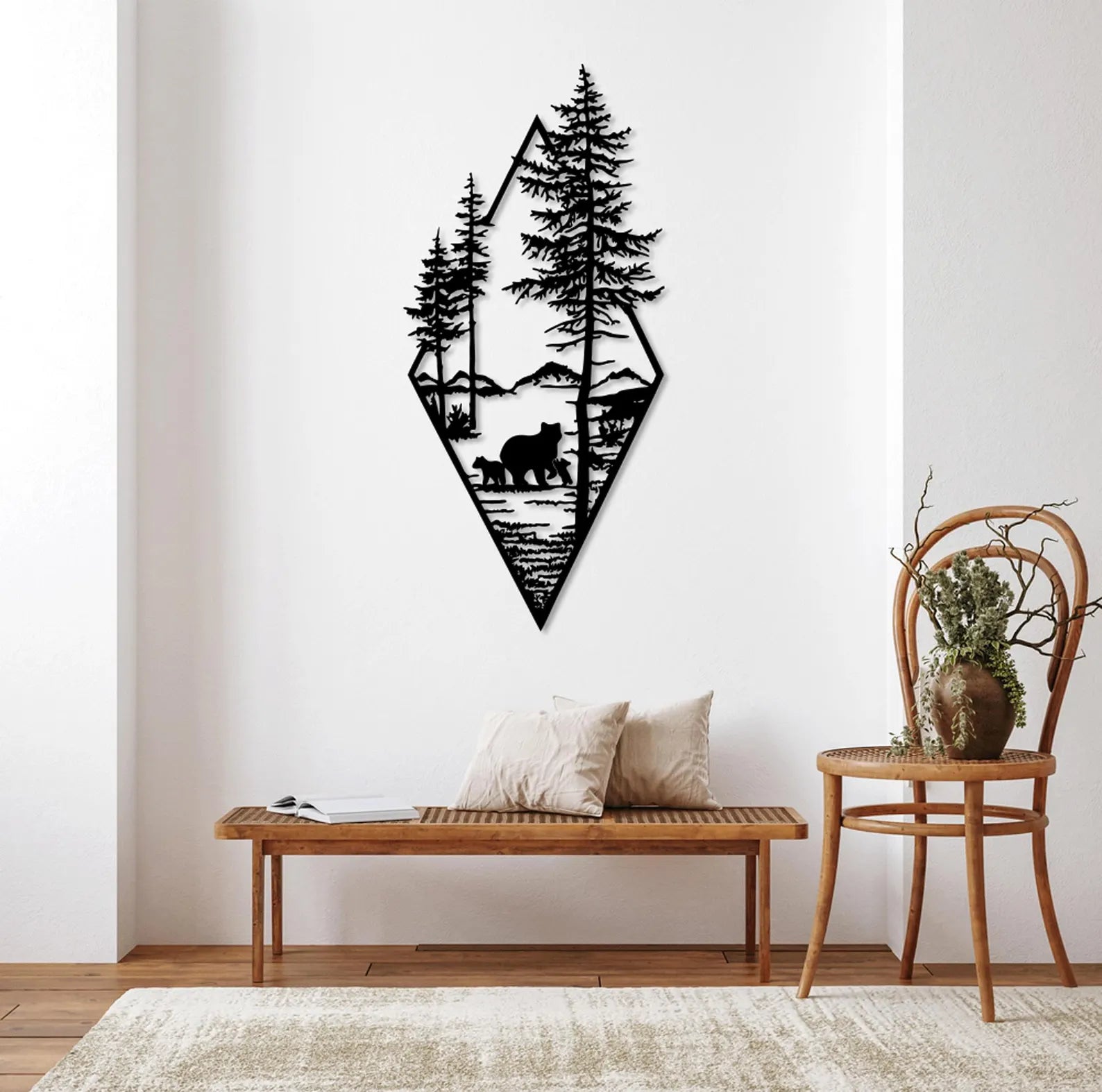 Urs in Padure – Tablou Contur Metalic