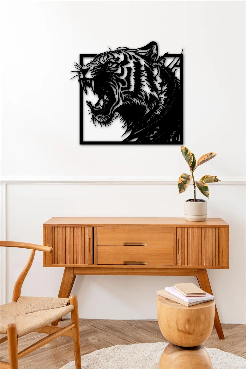 Tigru Portret – Tablou Contur Metalic - FOLDART