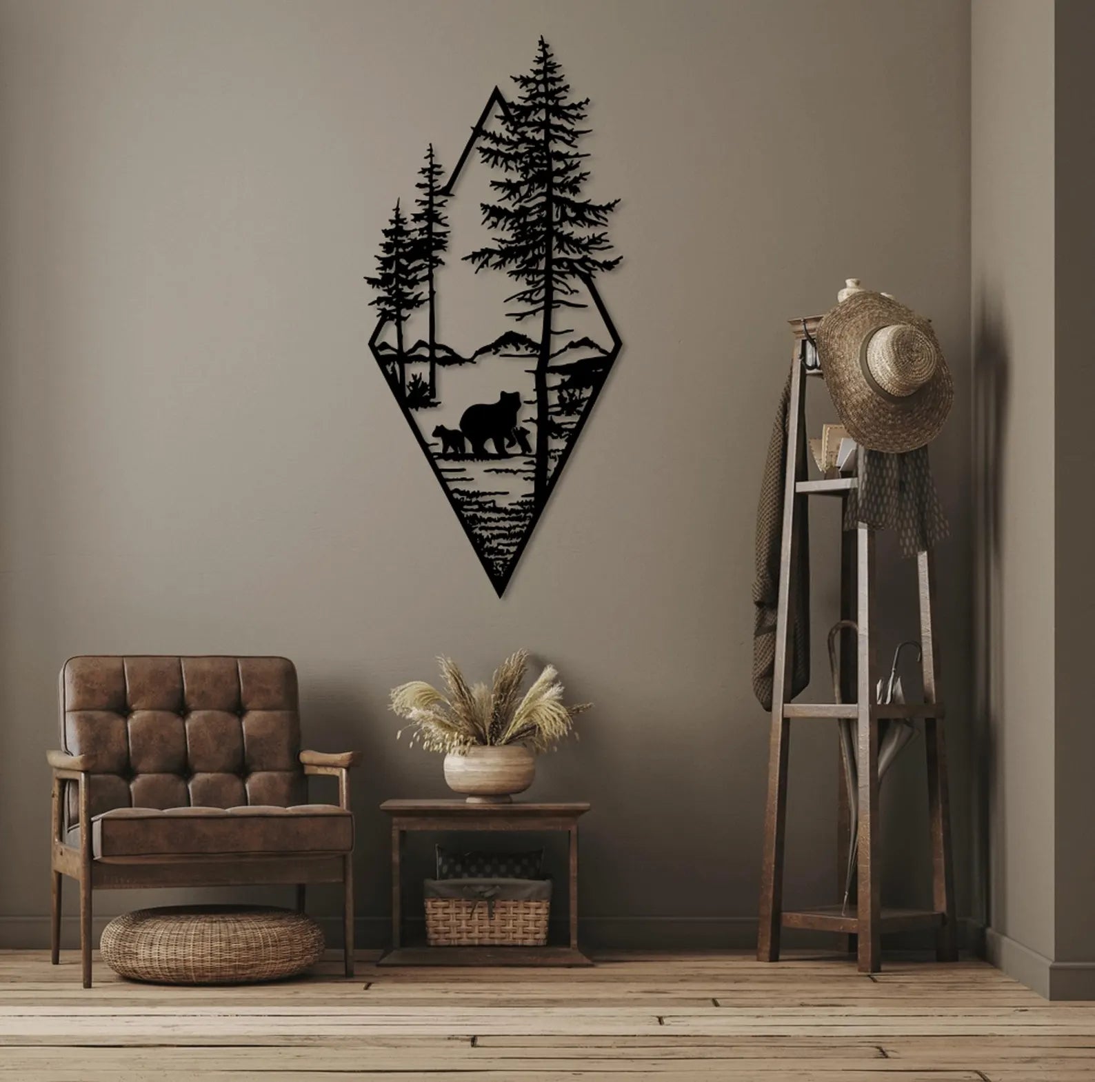 Urs in Padure – Tablou Contur Metalic