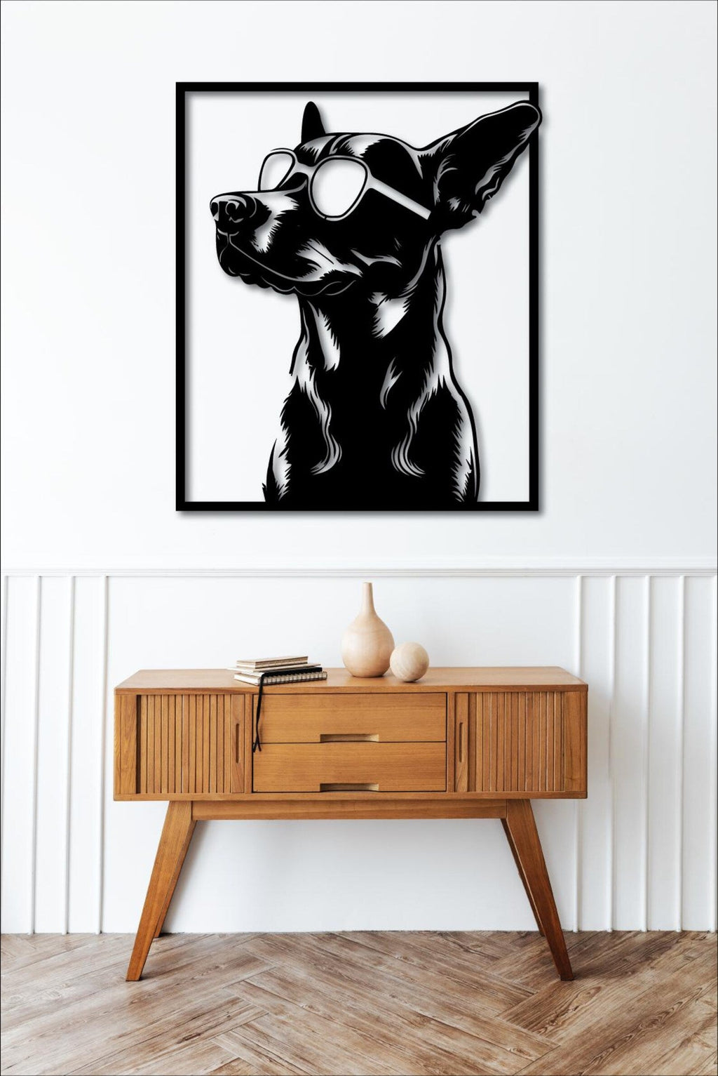 Catel Cu Ochelari – Tablou Contur Metalic - FOLDART