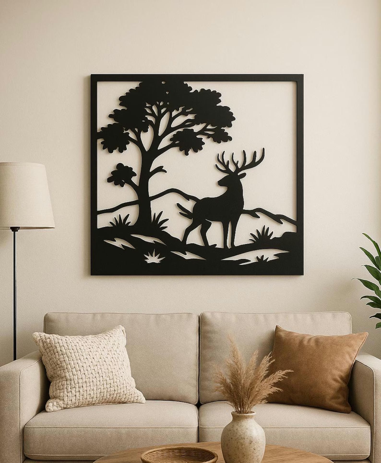 Peisaj Cerb – Tablou Contur Metalic - FOLDART