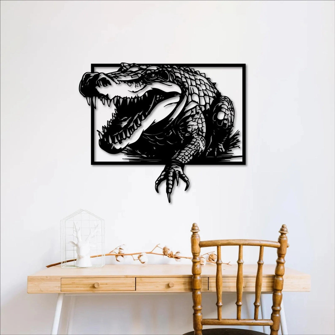 Crocodil – Tablou Contur Metalic