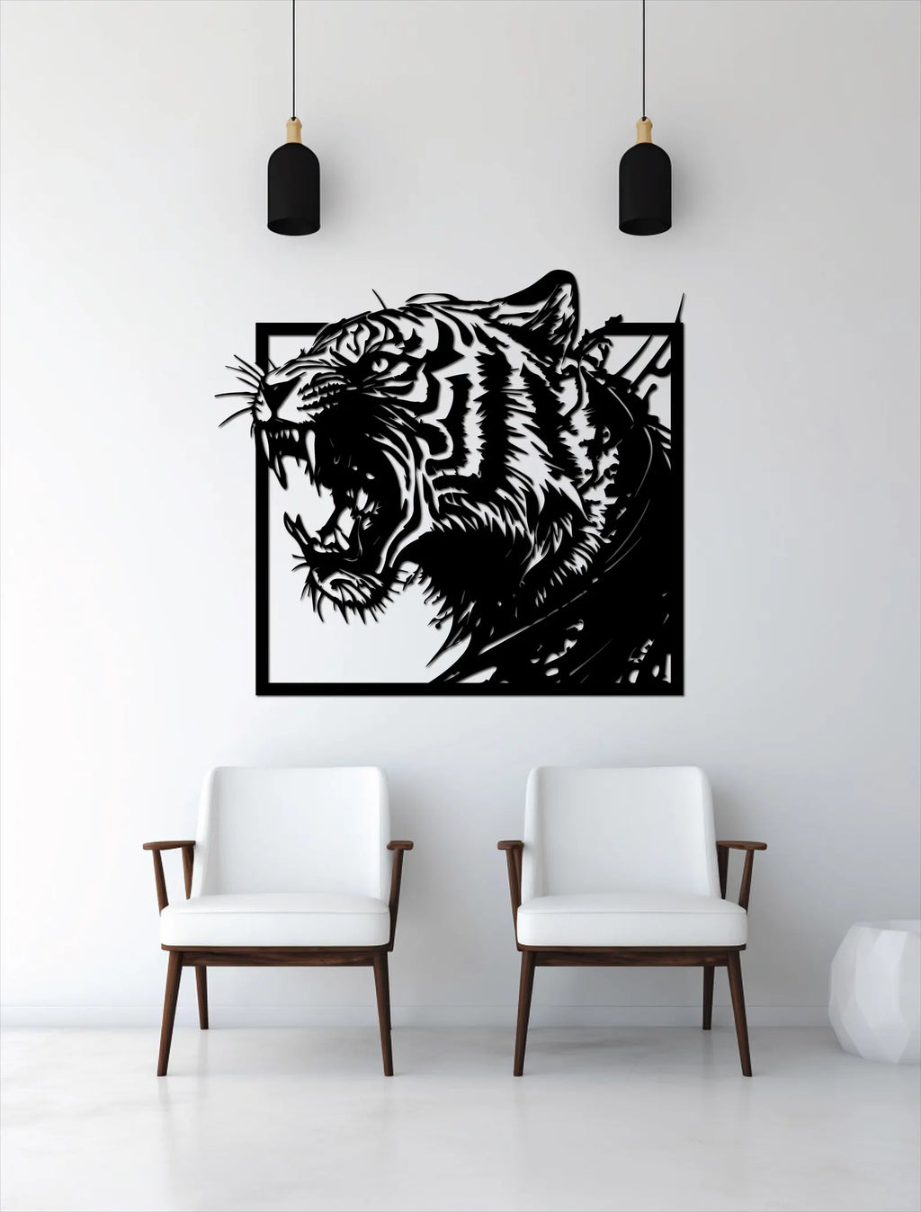 Tigru Portret – Tablou Contur Metalic - FOLDART