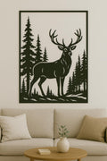 Cerb in padure – Tablou Contur Metalic