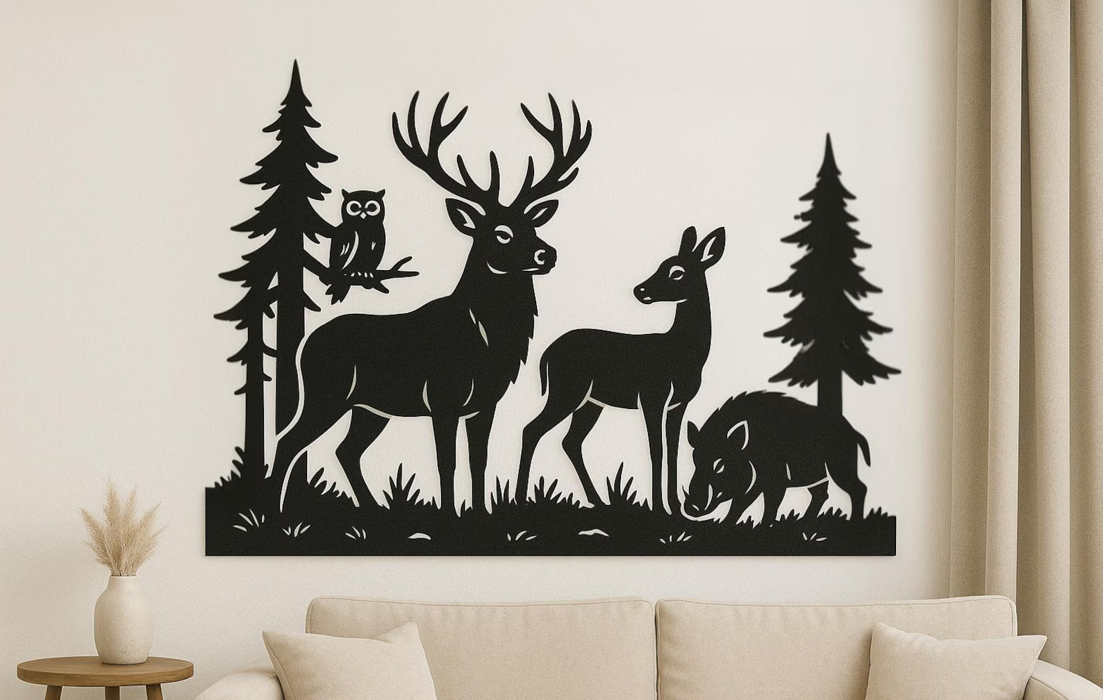 Animale de padure – Tablou Contur Metalic