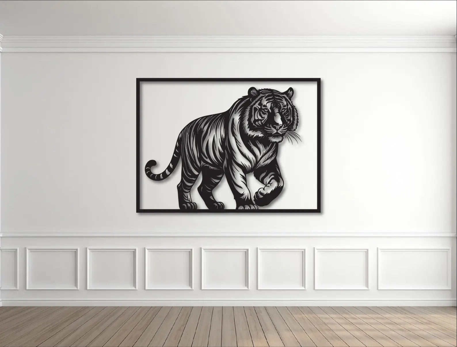 Tigru in Mers – Tablou Contur Metalic