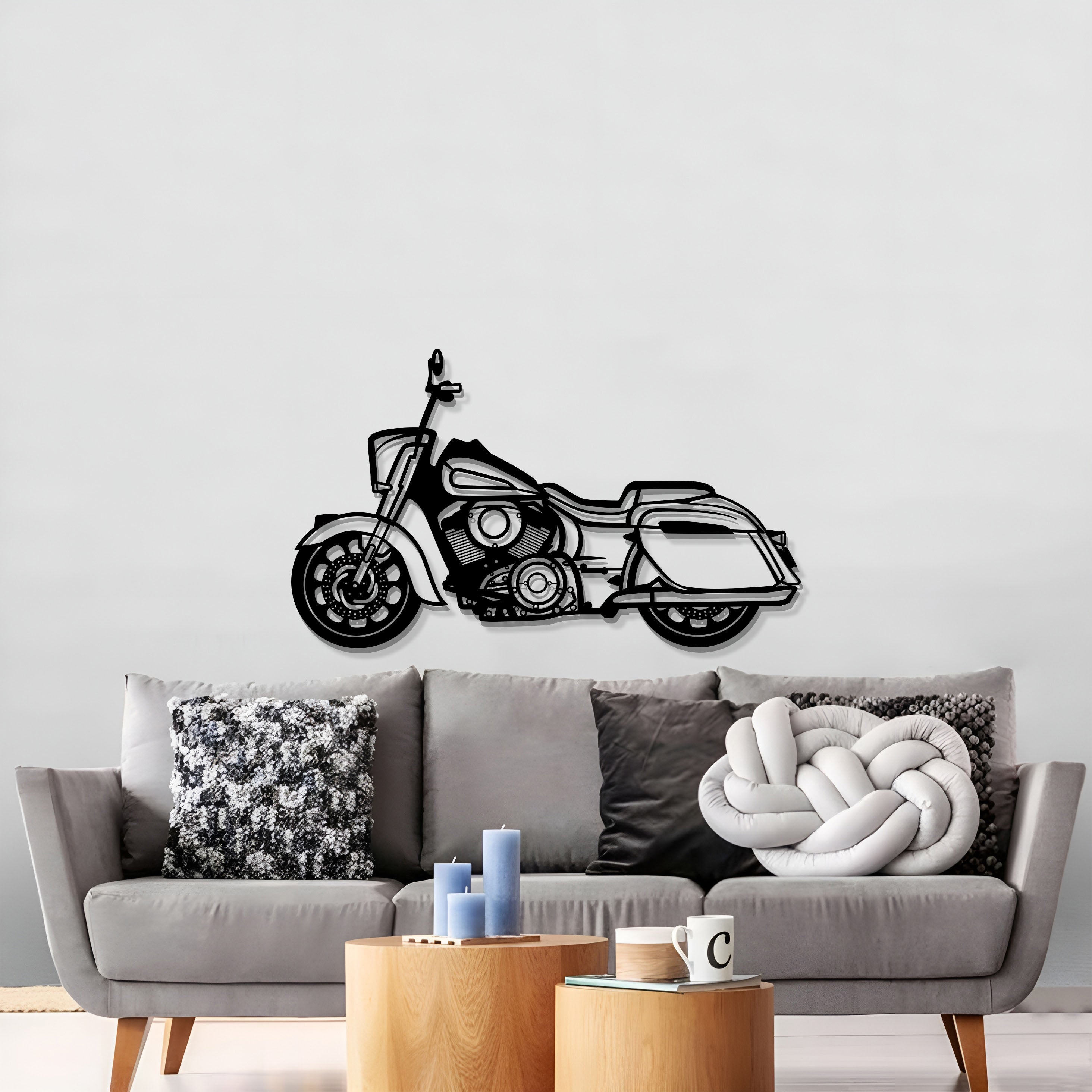 indian dark horse front silhouette wall art